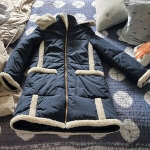 NWT JCREW Snowday puffer jacket with PrimaLoft Navy Sherpa J.Crew J Crew  Coat